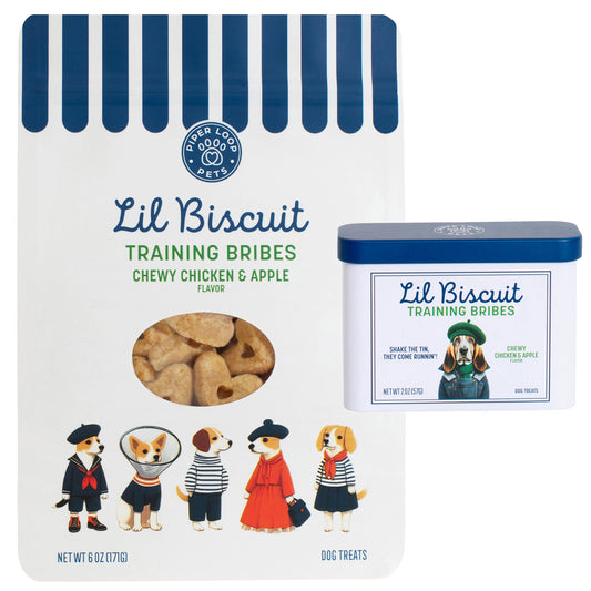 Dog Training Treats Tin + Pouch Set | Chicken & Apple with Probiotics