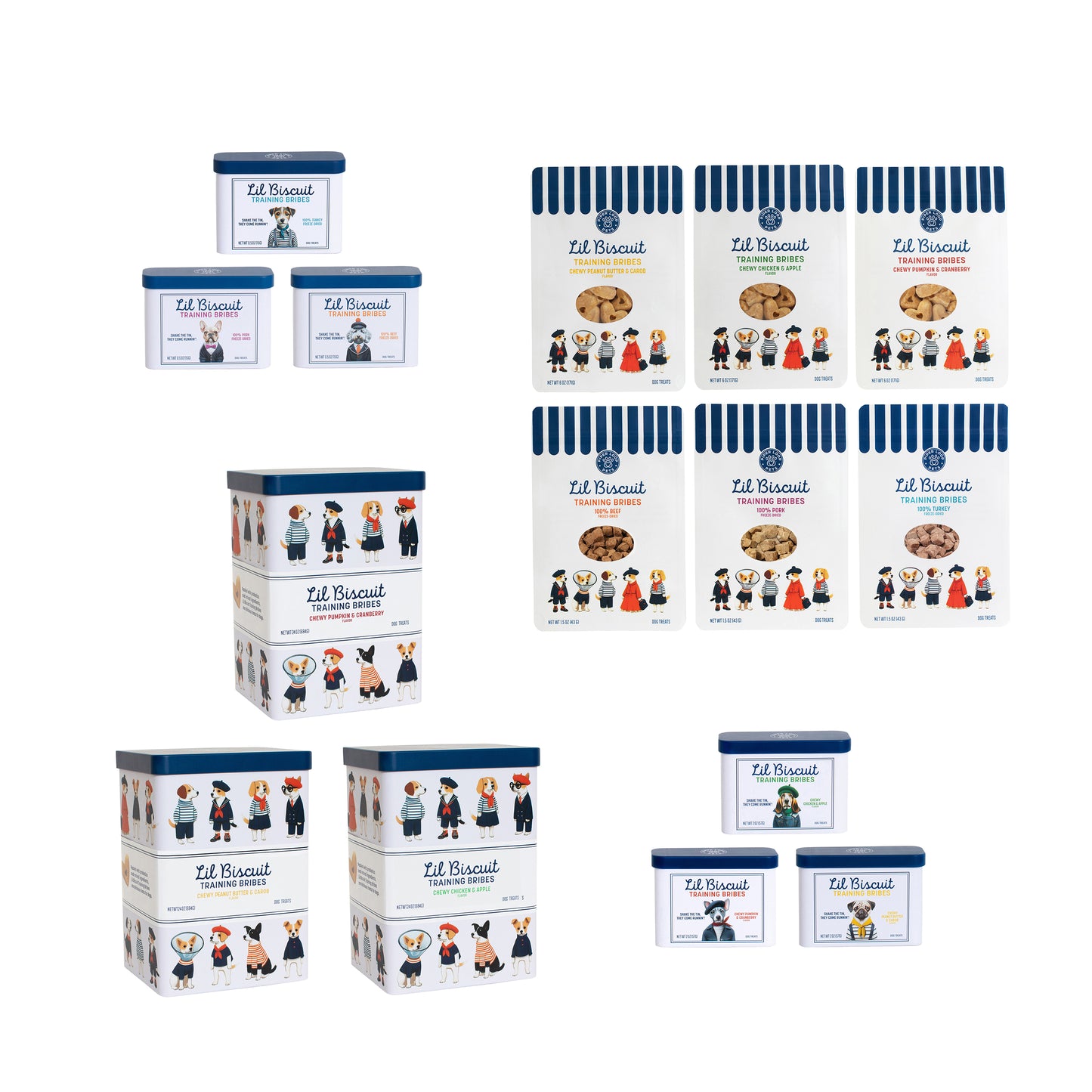 Lil Biscuit Training Tins & Dog Treats Starter Pack